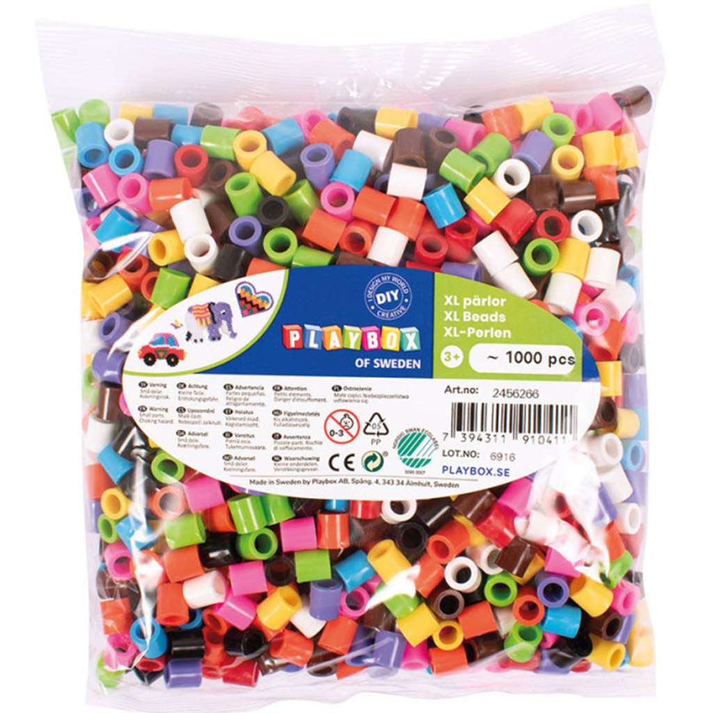 PlayBox: 9mm-es XL MIDI színes vasalható gyöngyök 1000db-os csomag