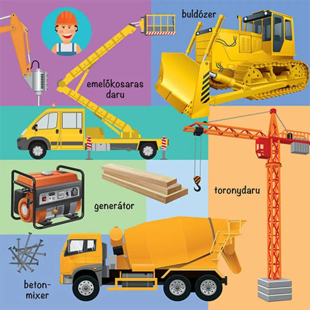 101 színes kép a gépekről babakönyv kép 3