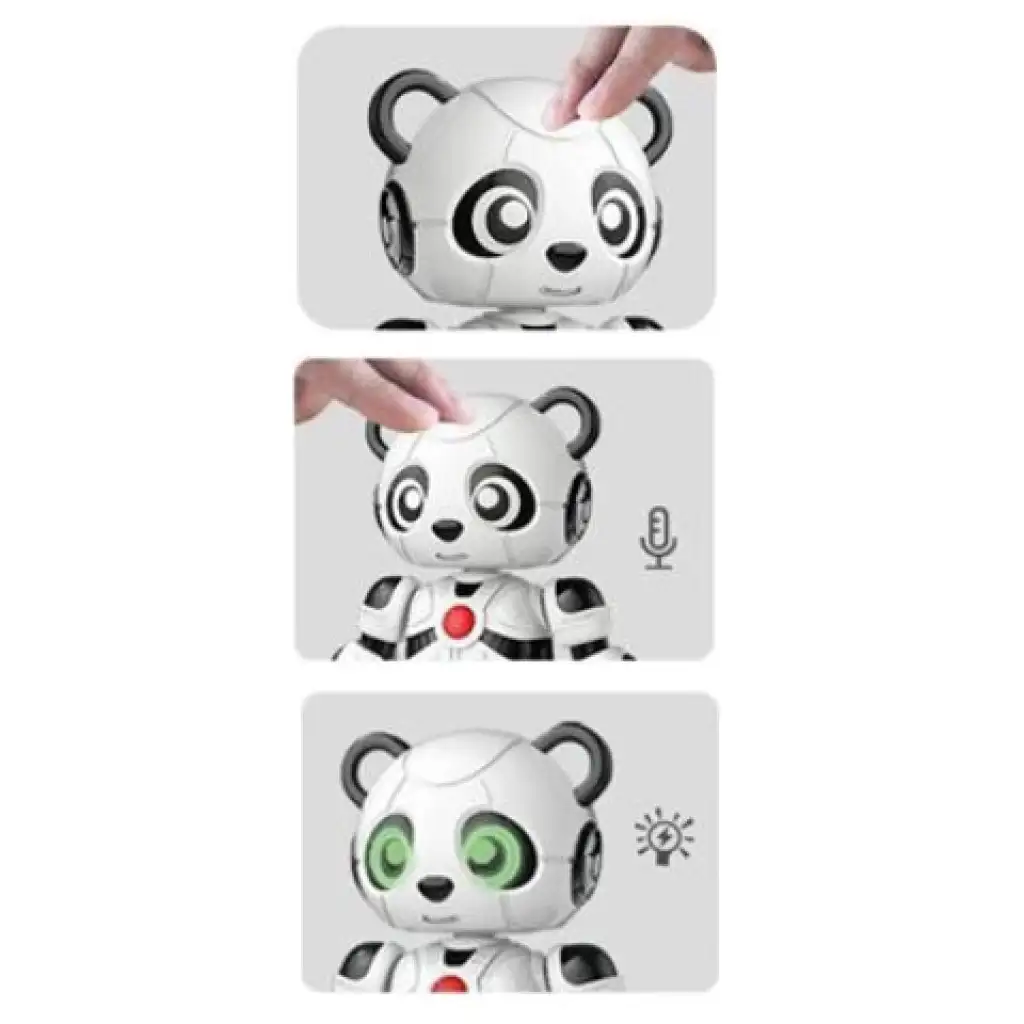 11-es, a robot panda pajtás fénnyel és hanggal, fém vázzal kép 3
