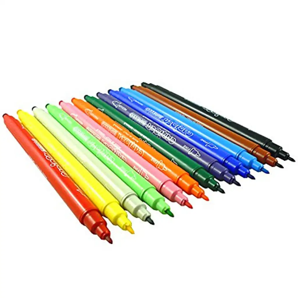 Színes filctoll szett kétféle fejjel 12 db-os - Carioca kép 2