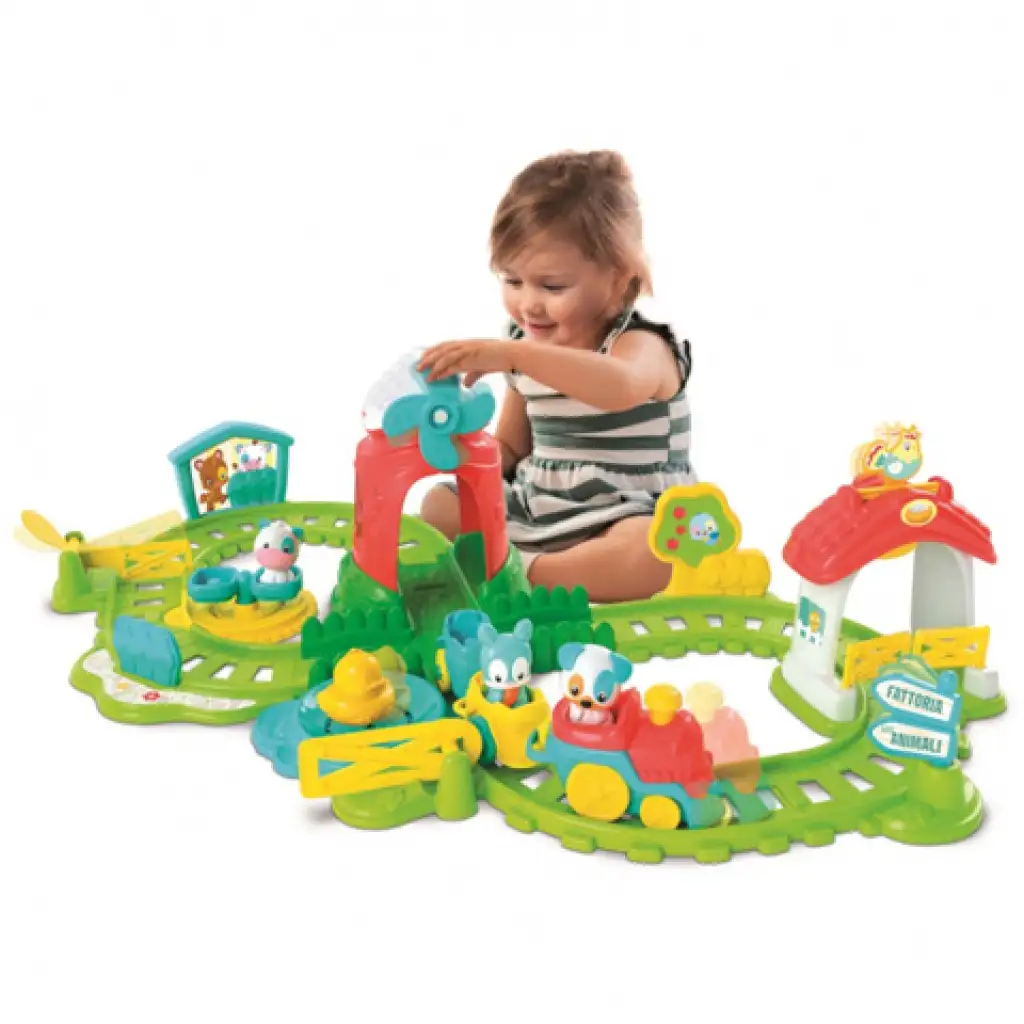 Baby interaktív színes kis-vonat szett farm kiegészítőkkel kép 3