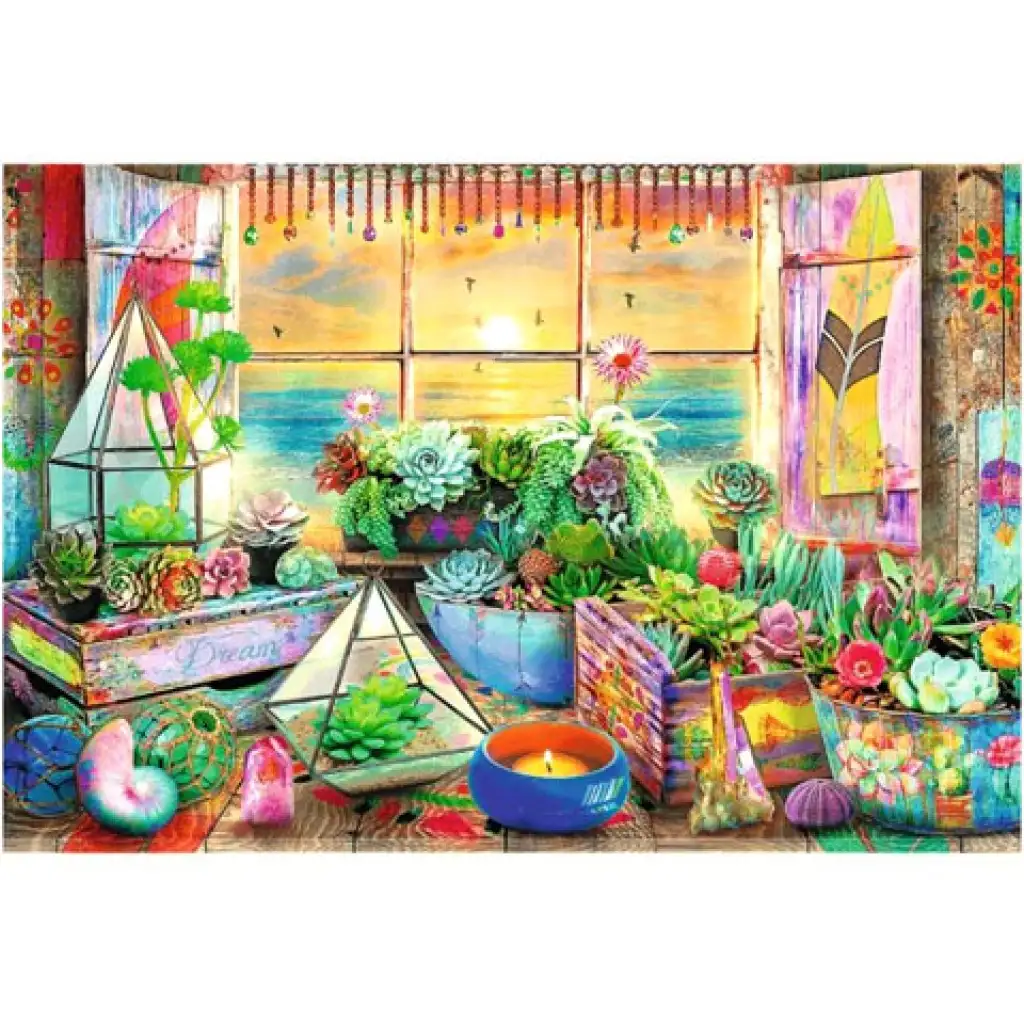 Wood Craft: Tengerparti nyaralóház fa puzzle 500+1db-os - Trefl kép 2