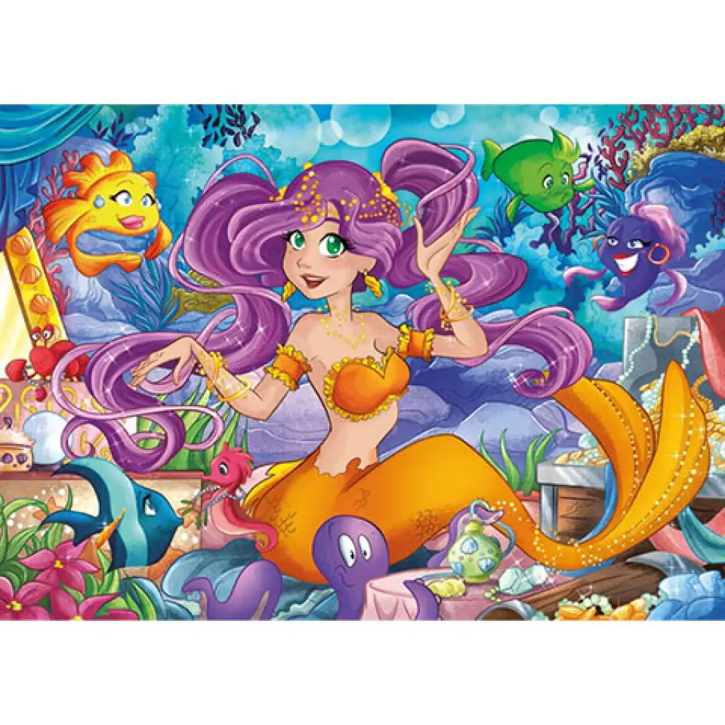 Gyönyörű Sellő Supercolor ékszer-puzzle 104db-os - Clementoni kép 2