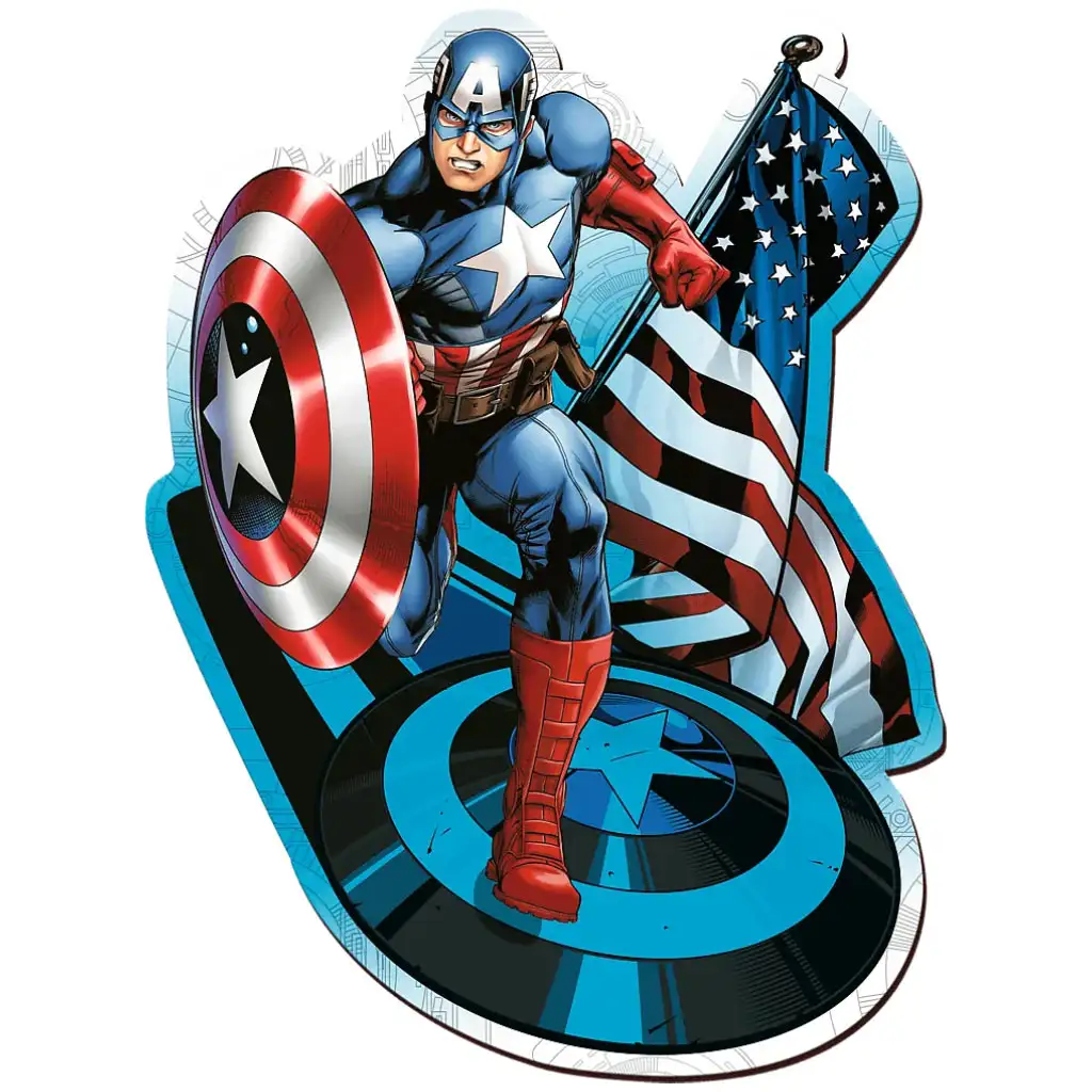 Wood Craft: Marvel - Amerika kapitány 160 db-os prémium fa puzzle - Trefl kép 2