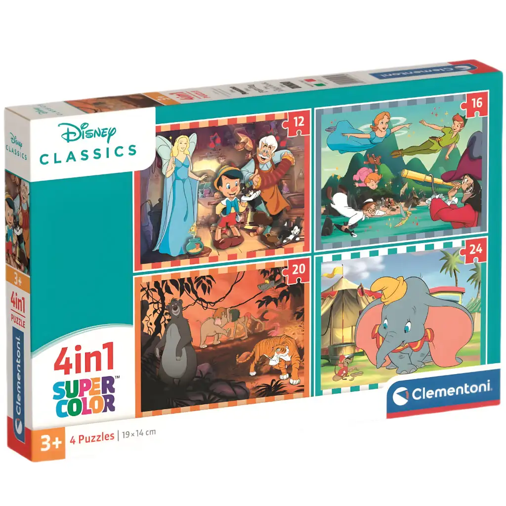 Disney klasszikusok 4 az 1-ben Supercolor puzzle - Clementoni