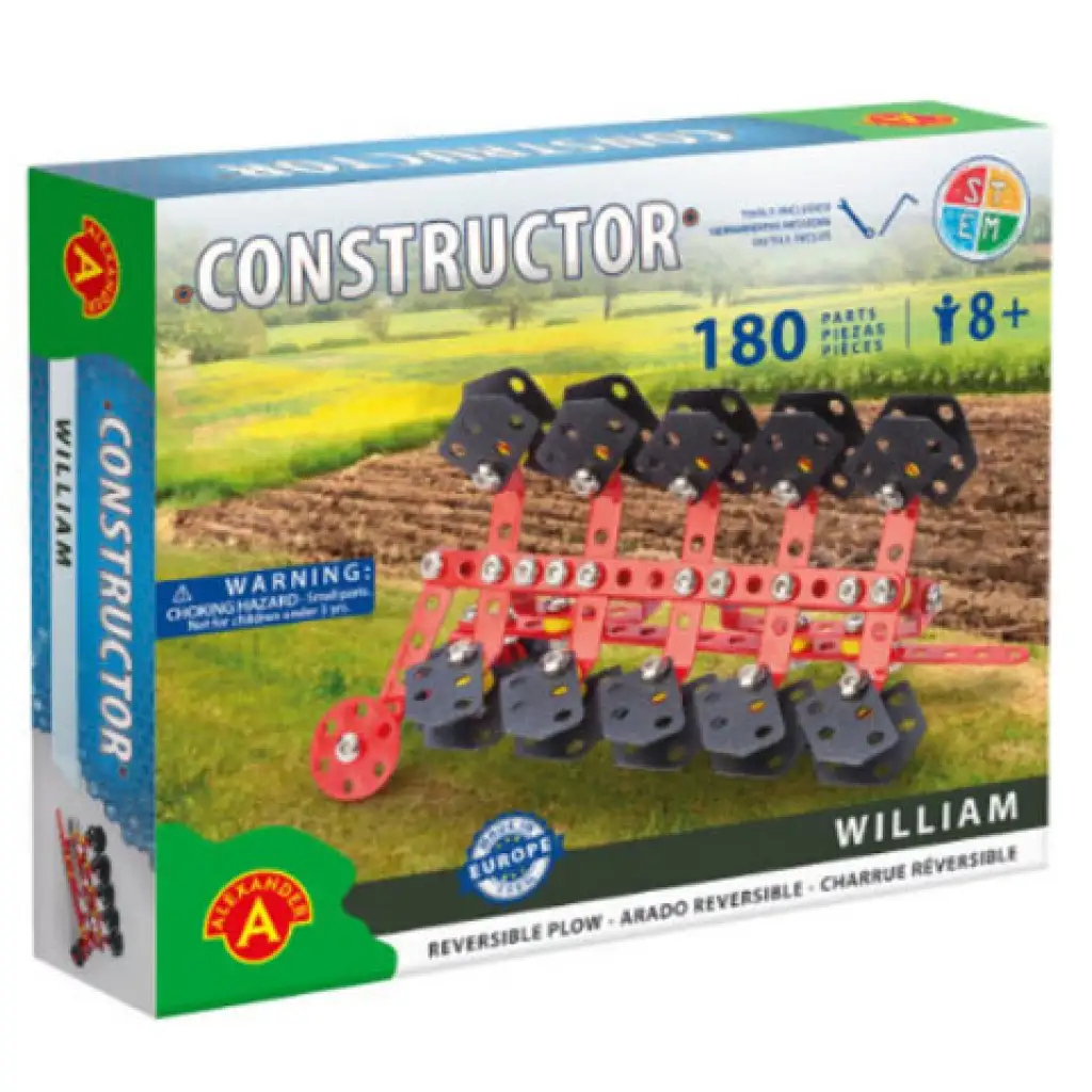 Váltva-forgó eke modell fém építőjáték 301db-os