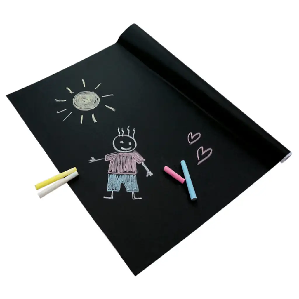 PlayBox: Fekete kréta tábla tekercs színes krétákkal 200x45cm kép 2