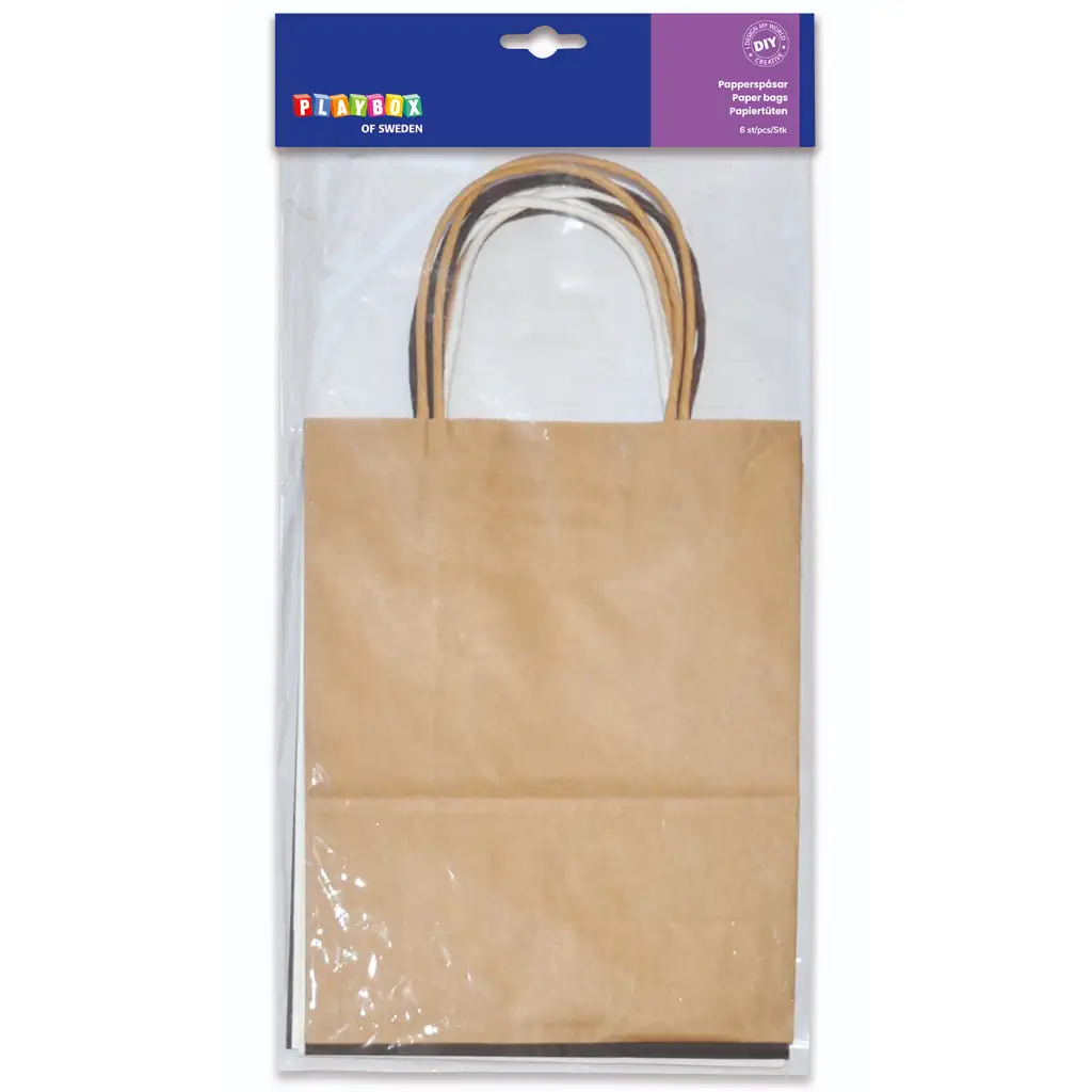 PlayBox: Papírtasak szett többféle színben 6 db-os  19x24,5x10cn