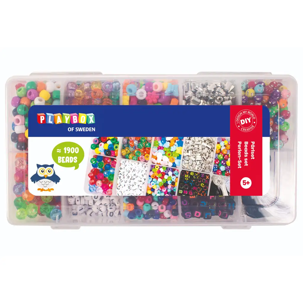 PlayBox: Műanyag 1900 db-os gyöngyszett tárolóban