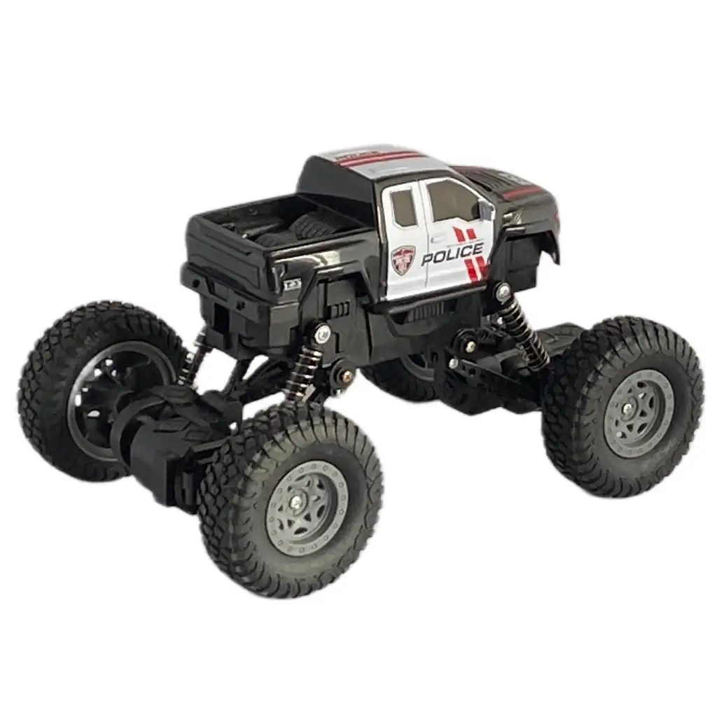 RC Távirányítós 4WD rendőrségi hegymászó autó 1/18-as méretarány 21cm kép 3