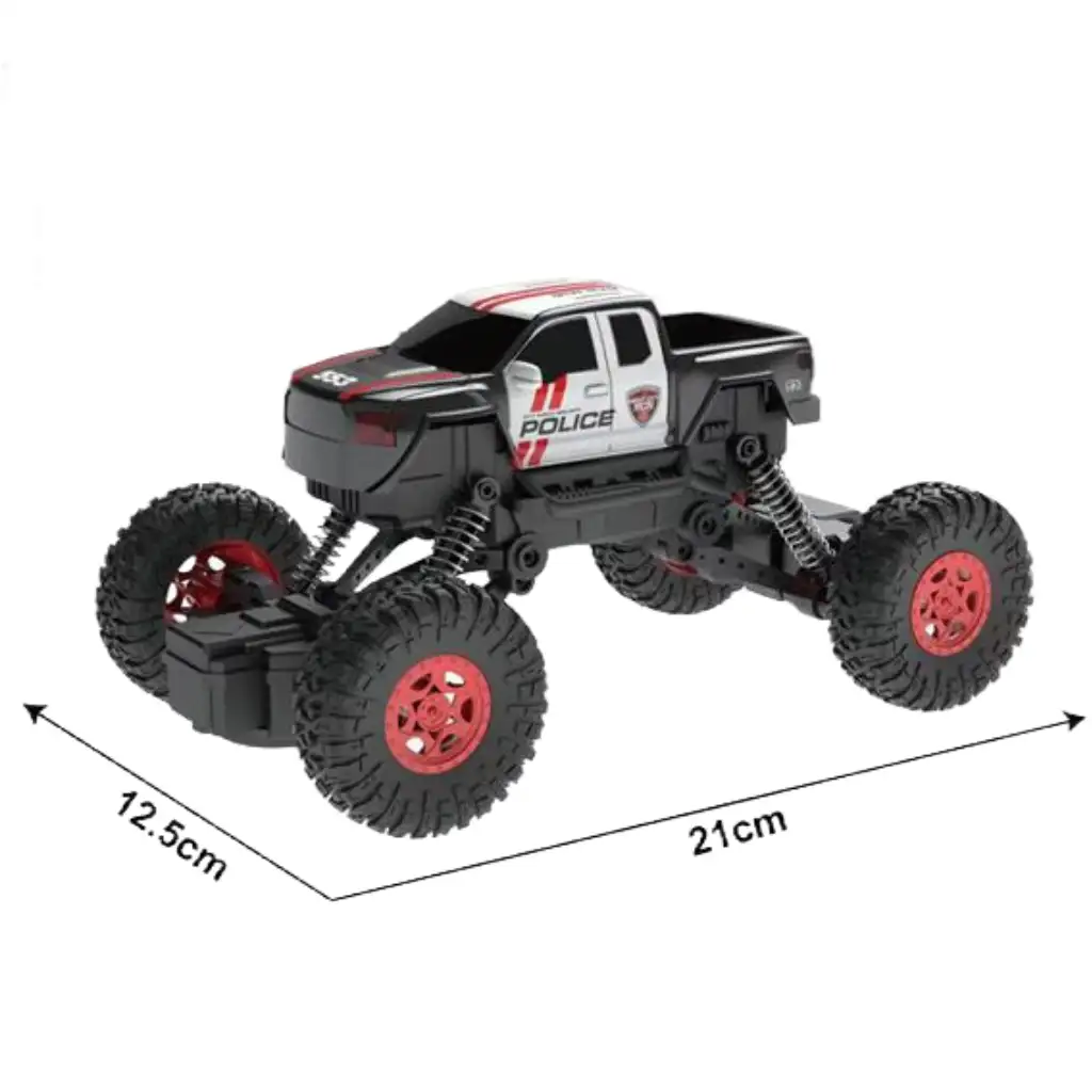 RC Távirányítós 4WD rendőrségi hegymászó autó 1/18-as méretarány 21cm kép 4