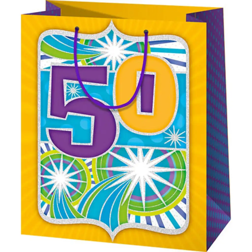 50-es jubileumi exkluzív normál méretű ajándéktáska 11x6x15cm