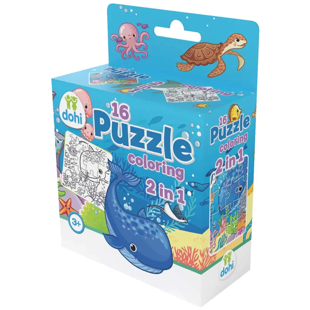 16 Darabos Színezős Puzzle 2 az 1-ben - Tenger