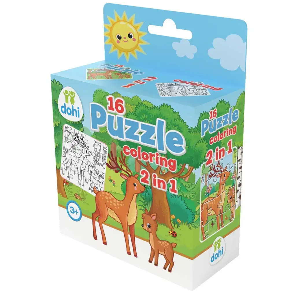 16 Darabos Színezős Puzzle 2 az 1-ben - Szarvas
