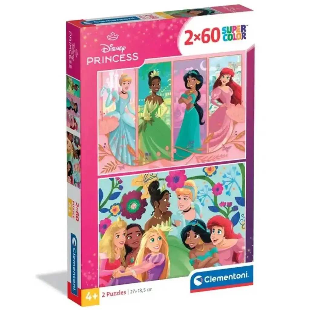 Disney Hercegnők 2x60db-os Supercolor puzzle - Clementoni