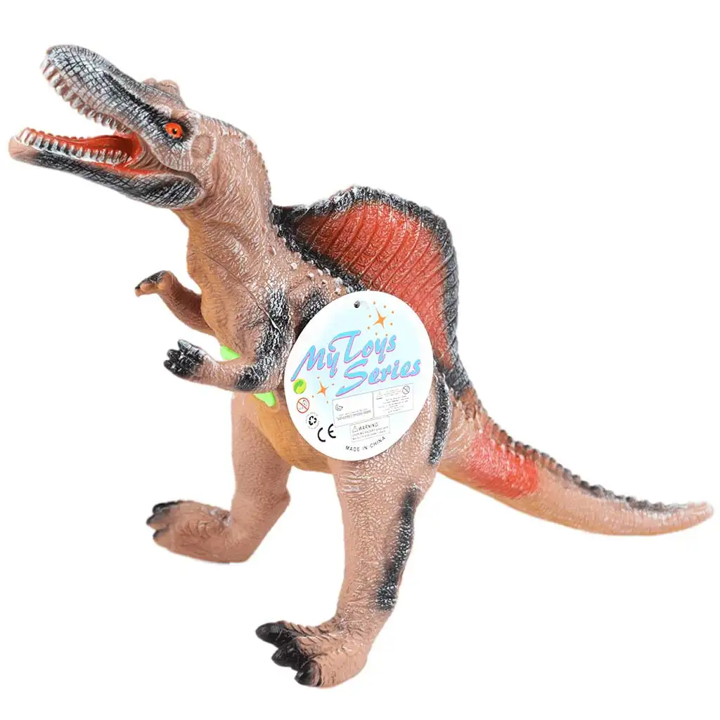 Dino World: Vinyl anyagú hangot adó Spinosaurus dinoszaurusz figura pamut töltéssel 35cm