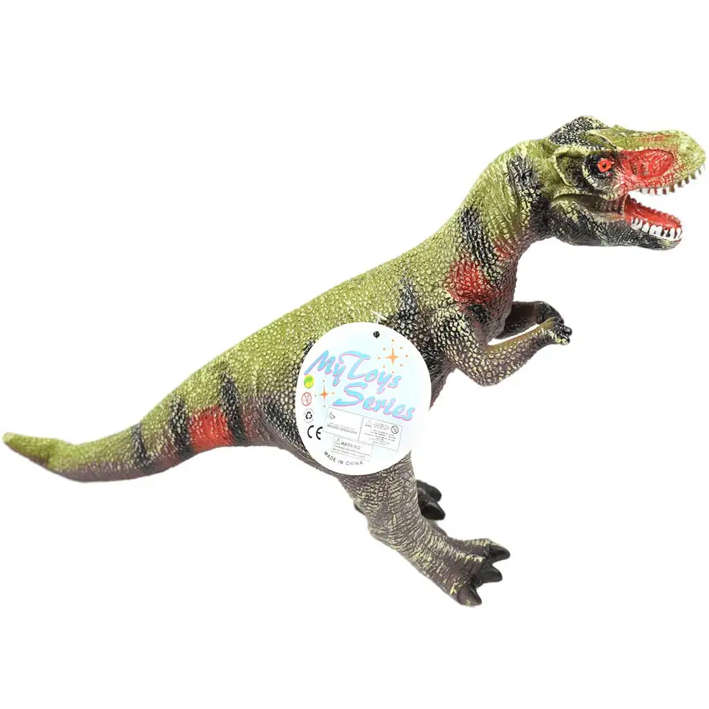 Dino World: Vinyl anyagú hangot adó Tyrannosaurus Rex dinoszaurusz figura pamut töltéssel 35cm kép 2