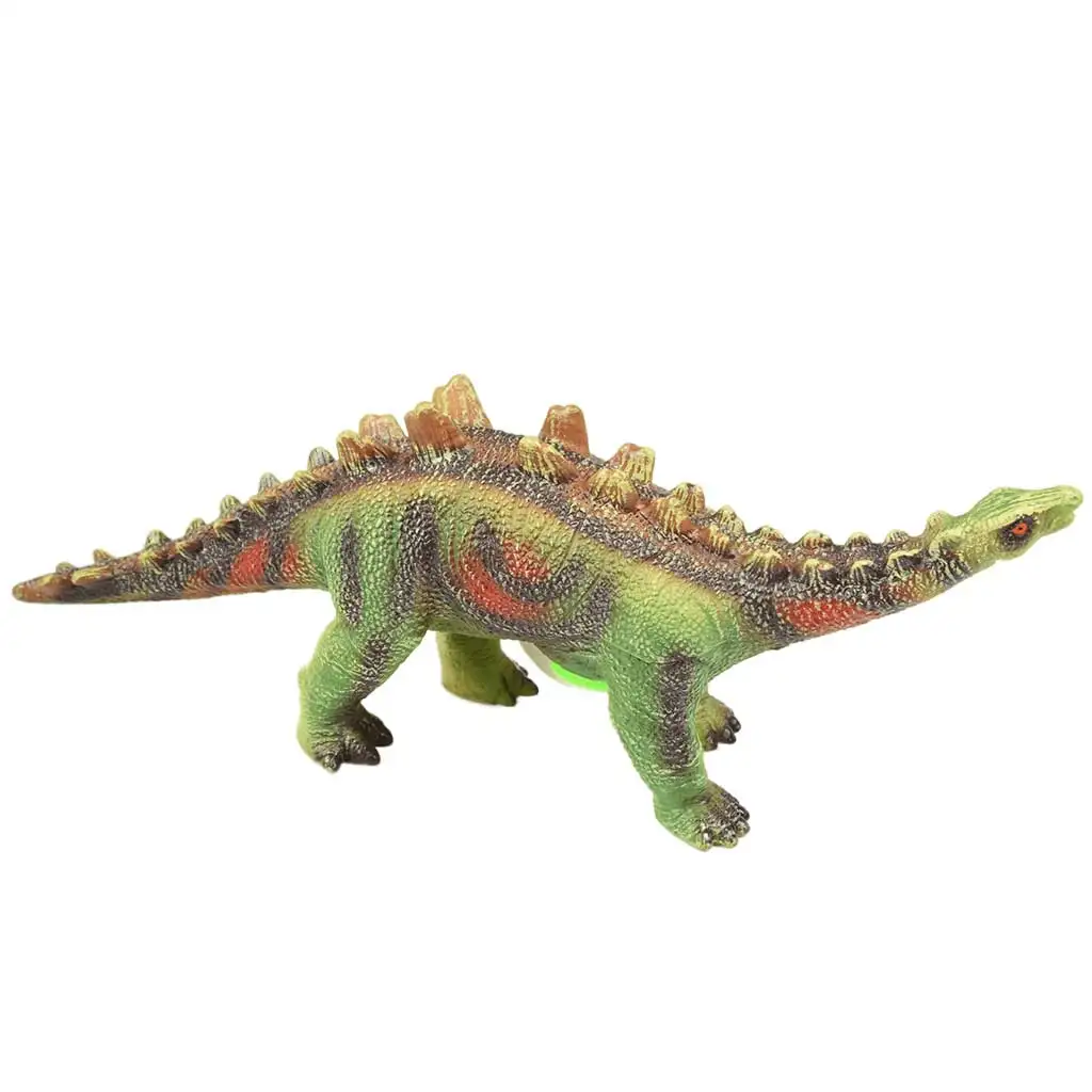 Dino World: Vinyl anyagú hangot adó Stegosaurusz dinoszaurusz figura pamut töltéssel 35cm kép 2