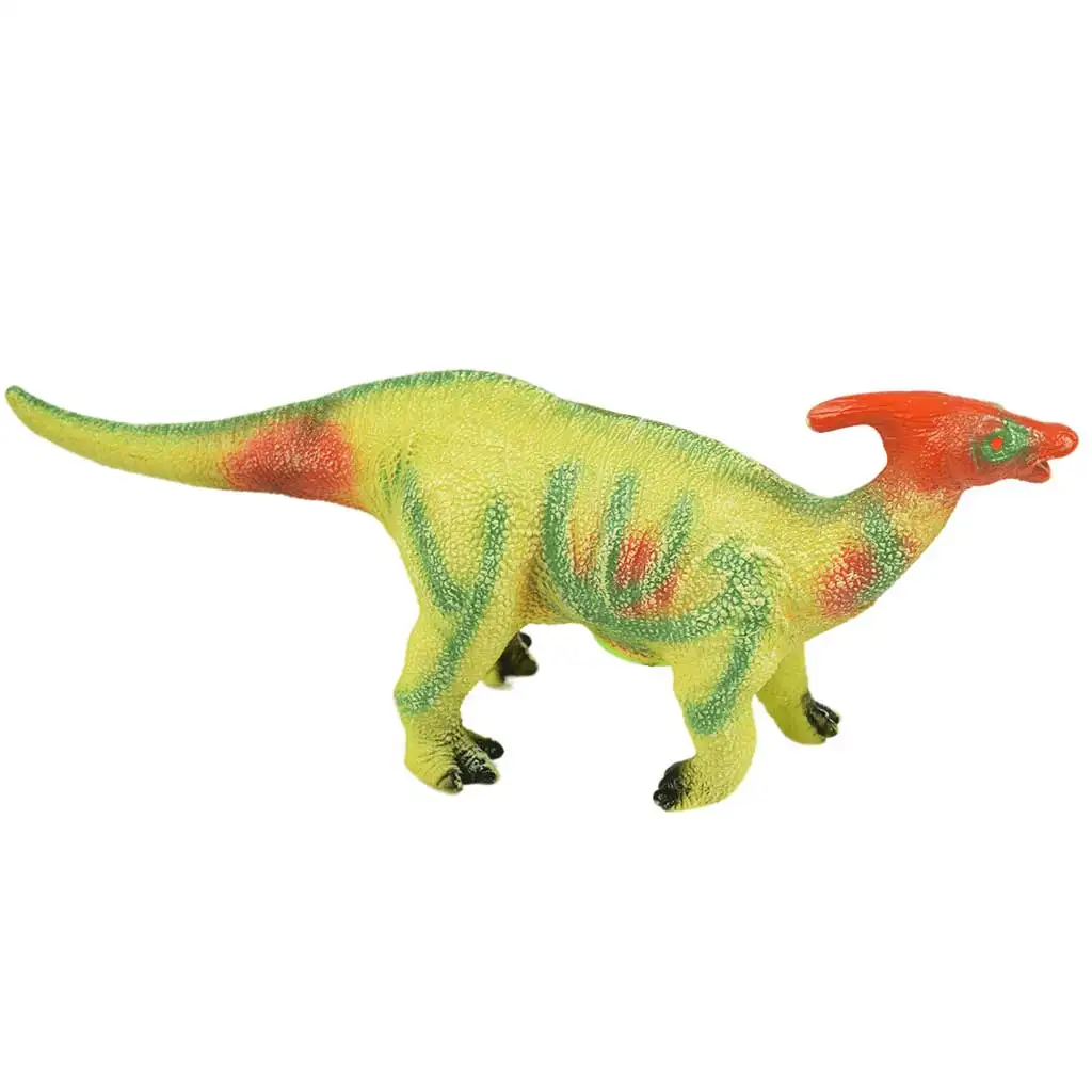 Dino World: Vinyl anyagú hangot adó Parasaurolophus dinoszaurusz figura pamut töltéssel 35cm kép 2