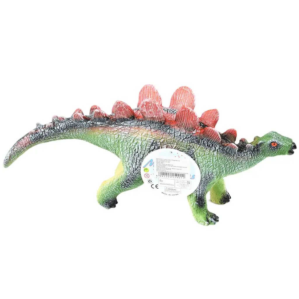 Dino World: Vinyl anyagú hangot adó Stegosaurus dinoszaurusz figura pamut töltéssel 35cm kép 2