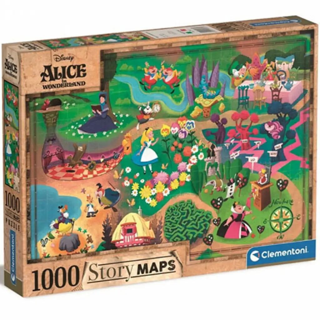 Disney: Alice csodaországban térkép puzzle 1000db-os - Clementoni