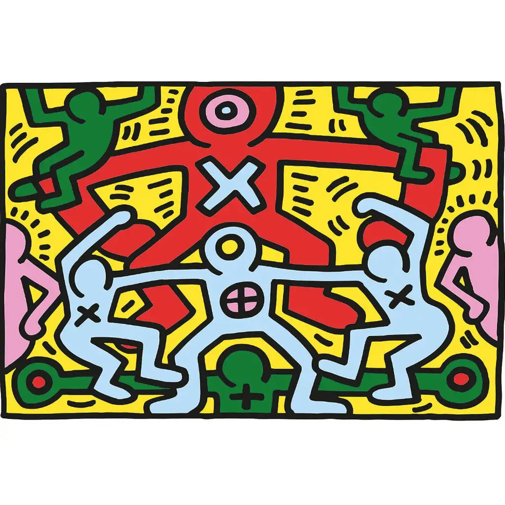 Novo Art: Keith Haring - Cím nélküli festmény 1000 db-os puzzle - Clementoni kép 2