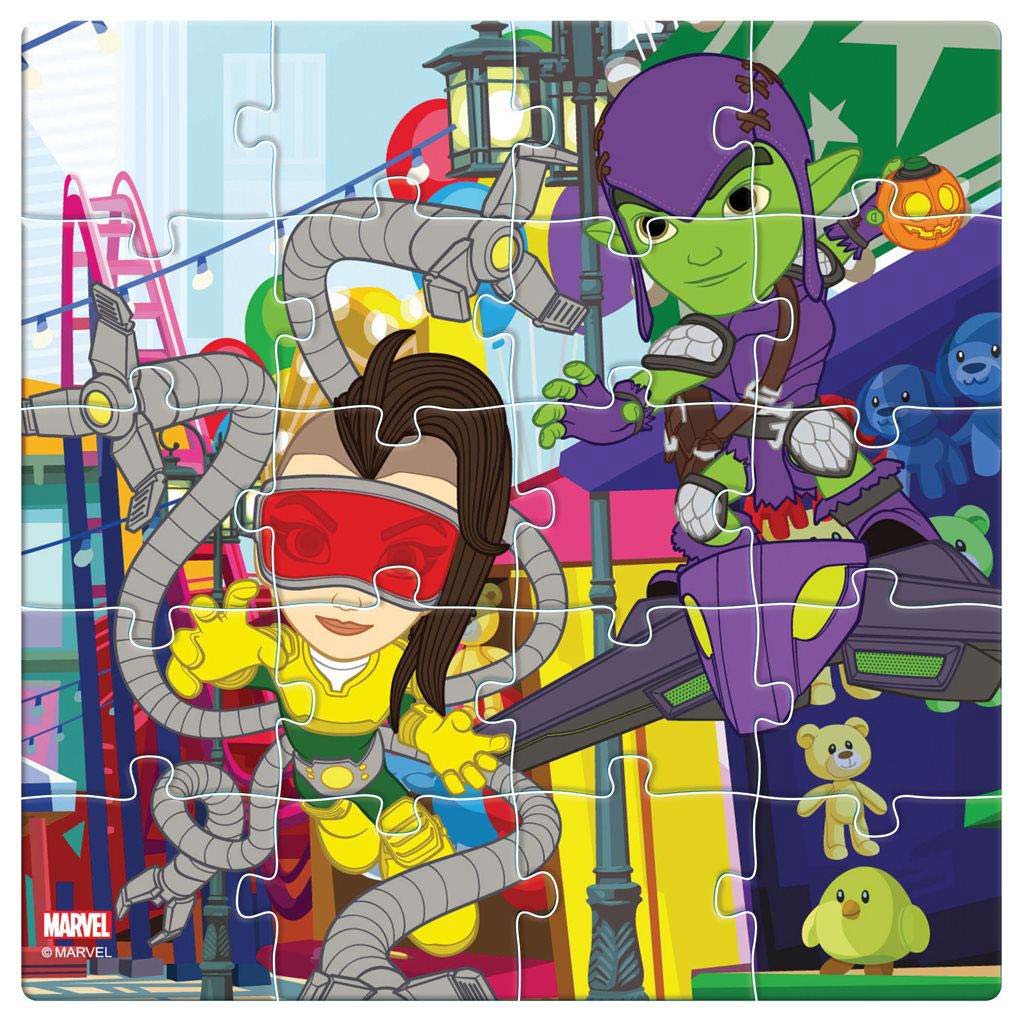 Luna: Spidey és barátai mintás 3x20db-os mágneses puzzle kép 3