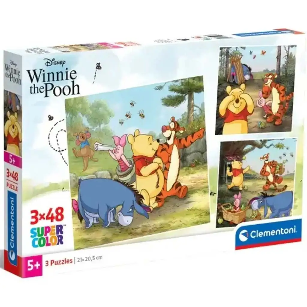Disney Micimackó 3x48db-os Supercolor puzzle - Clementoni