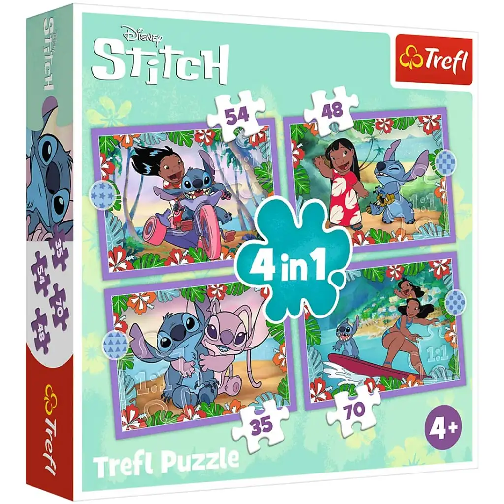 Disney Lilo&Stitch őrült napja 4 az 1-ben puzzle szett - Trefl