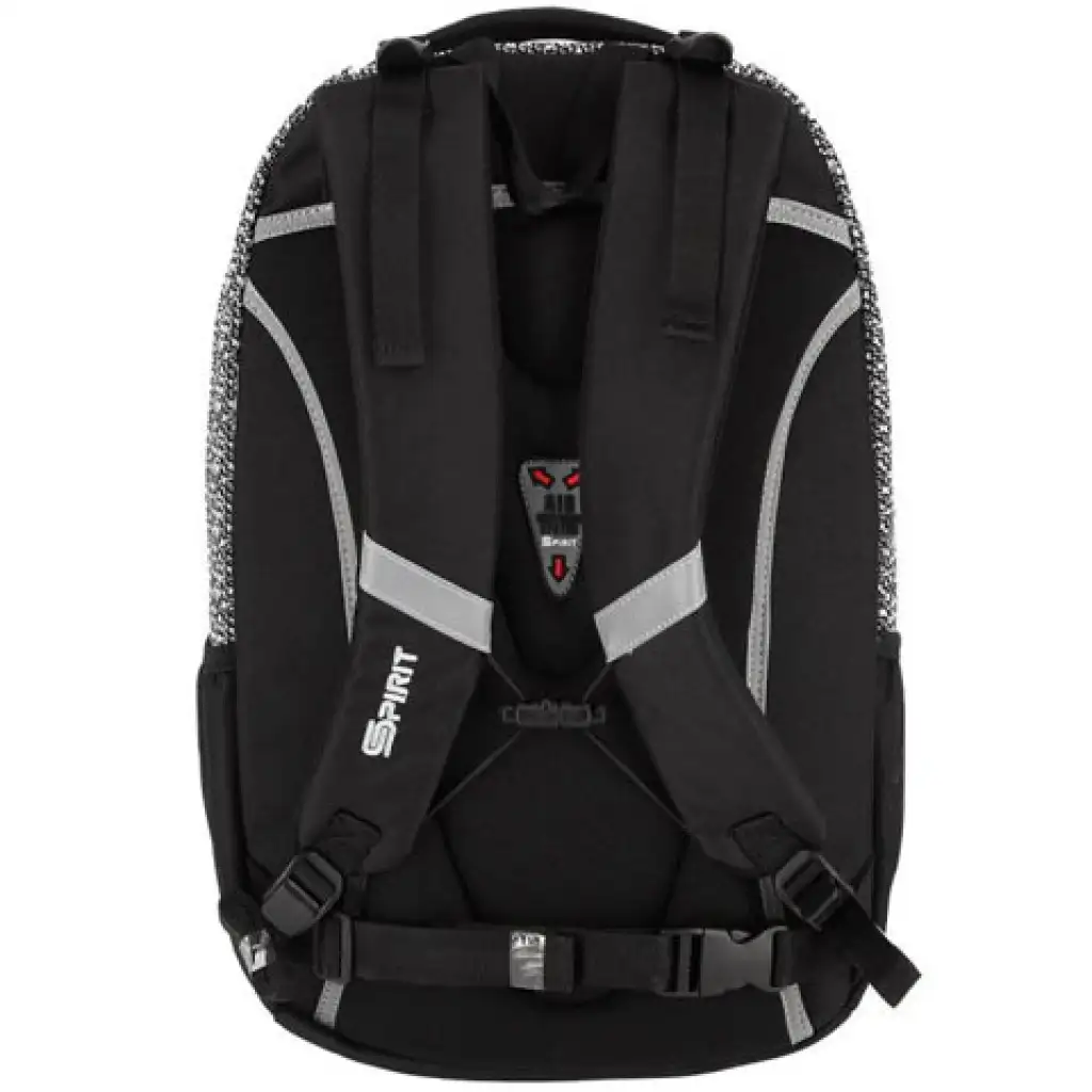 Spirit: Campus fekete-fehér lekerekített iskolatáska, hátizsák 46x32x19cm kép 3