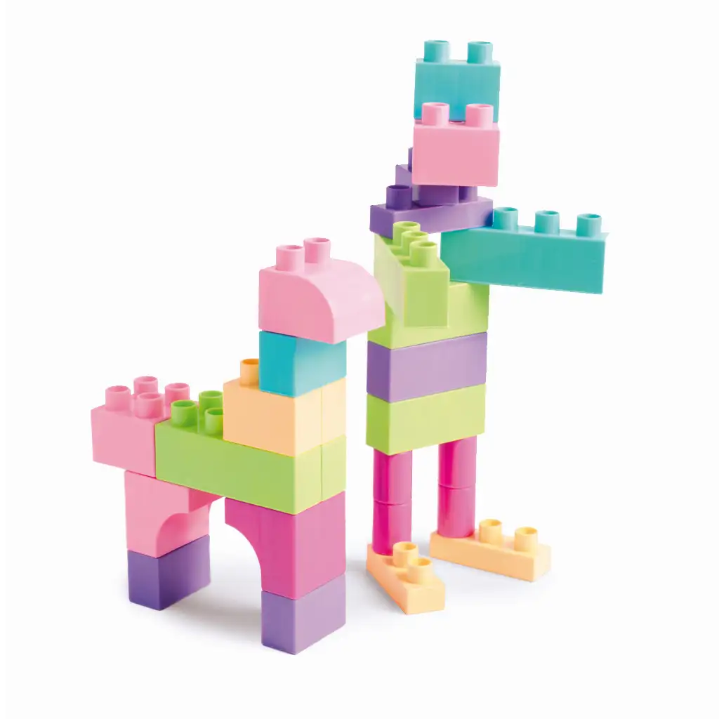 Kids Blocks pasztell építőelemek 50 db-os szett - Wader kép 6