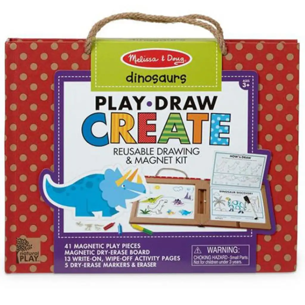 Melissa & Doug: Dinoszauruszos letörölhető rajzoló és mágneses kreatív játékszett
