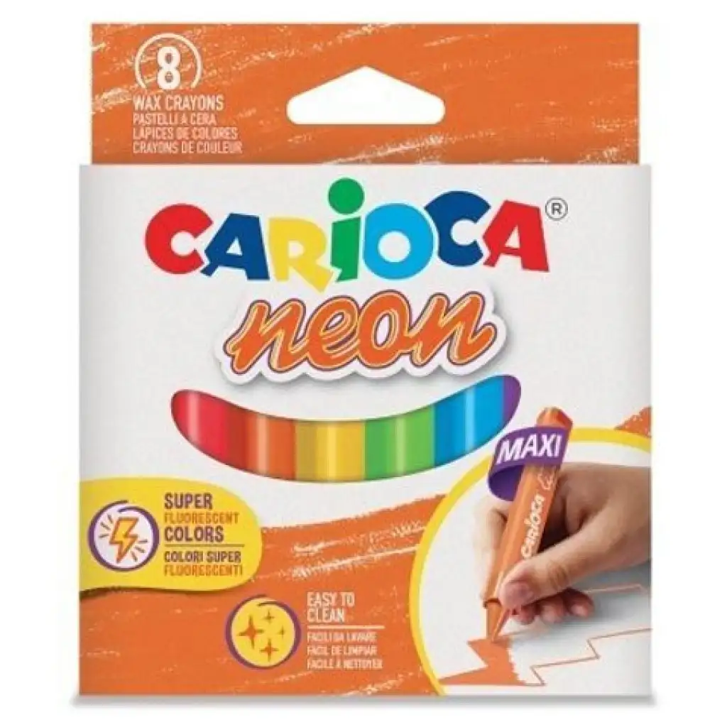 Maxi háromszögletes neon zsírkréta szett 8db-os - Carioca