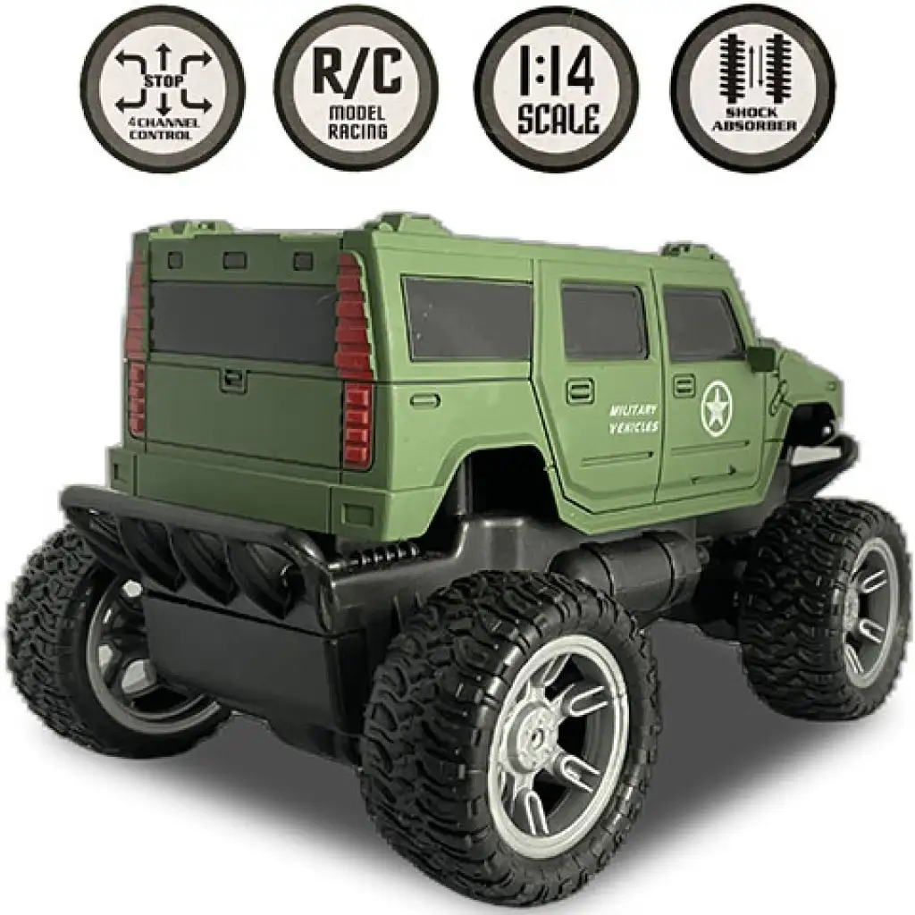 RC Off-Road Military távirányítós katonai Hummer fénnyel 27 MHz 22cm 1/16-os méretarány kép 2