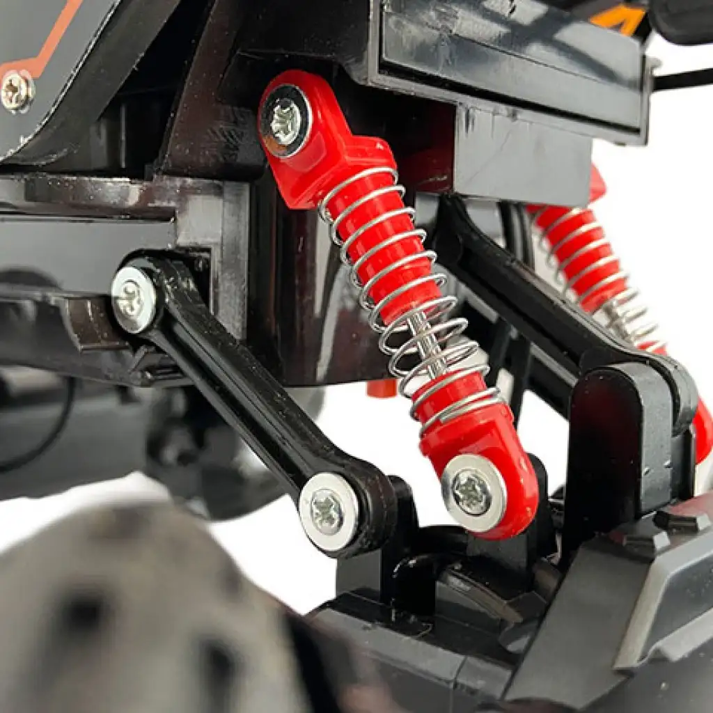 RC Távirányítós oldalirányban mozgatható Cross Country Jeep rugós felfüggesztéssel és fényeffektekkel 21cm 2,4 GHz kép 7