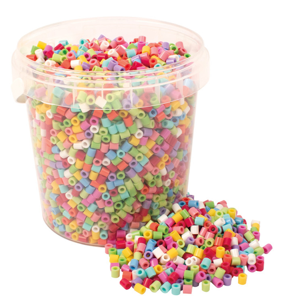 PlayBox: 5mm-es MIDI kreatív színes vasalható gyöngyök vödörben 5000db-os szett