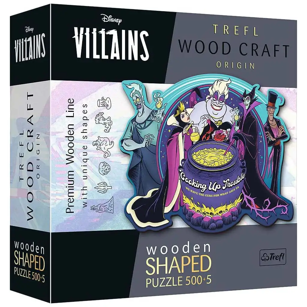 Wood Craft: Disney Gonosztevők 500+5db-os prémium fa puzzle - Trefl