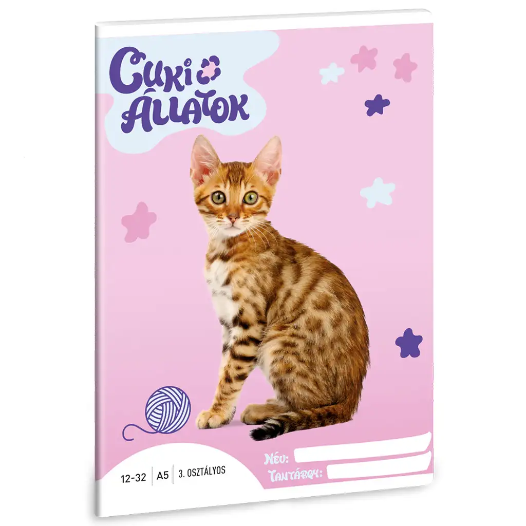 Ars Una: Cuki állatok - Bengáli macska 3.osztályos vonalas füzet A/5