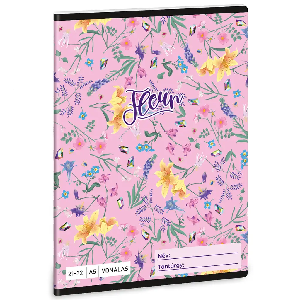 Ars Una: Fleur virágos vonalas füzet A/5