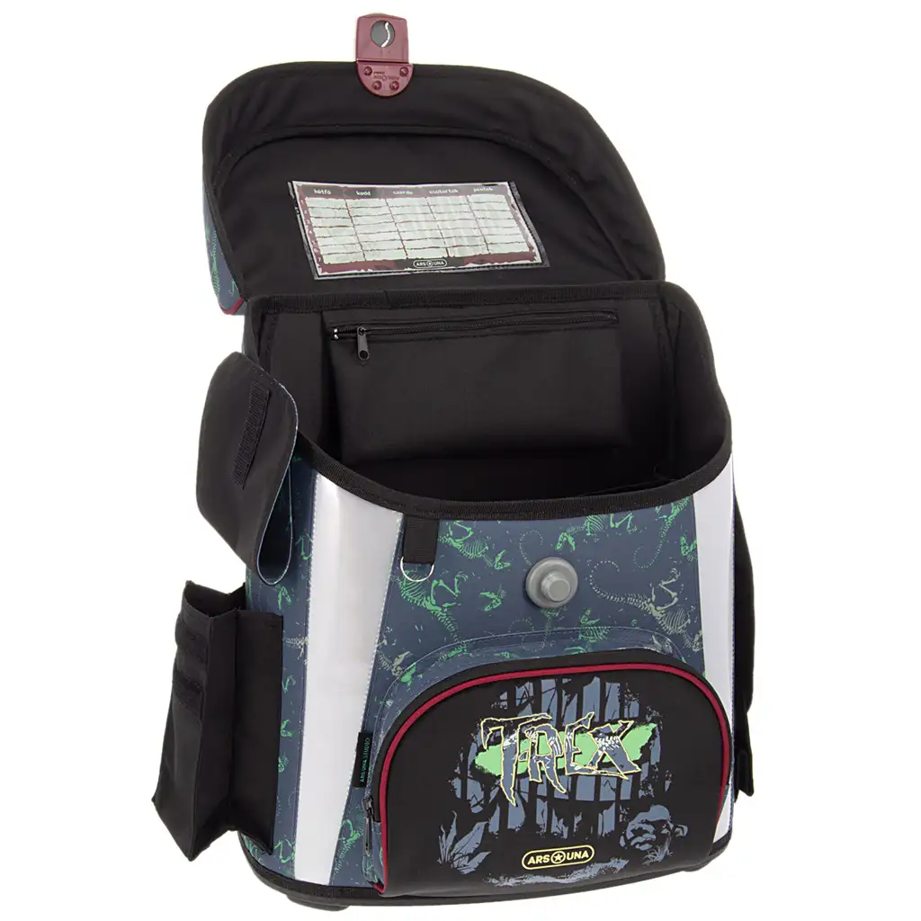 Ars Una: T-Rex kompakt ergonomikus mágneszáras iskolatáska, hátizsák 33x41x24cm kép 7