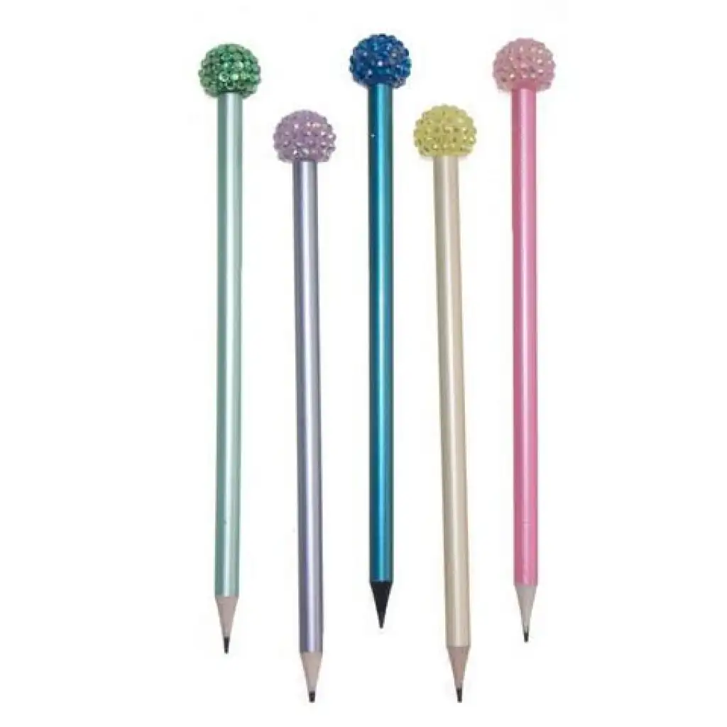 Tesoro: Strasszköves gömb végű grafitceruza többféle változatban