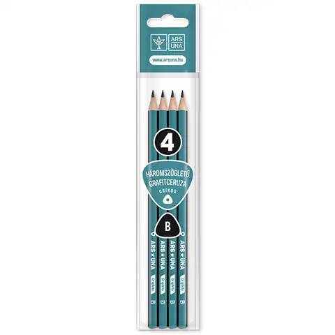 Ars Una: Háromszögletű csíkos B grafitceruza csomag 4db-os