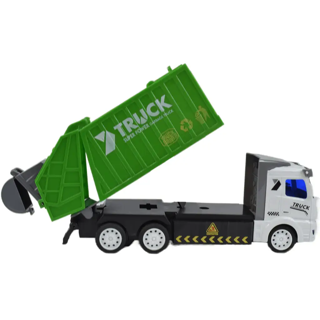 RC Távirányítós hulladékszállító kukás teherautó fénnyel 1/48-as méretarány 27MHz 20cm kép 4