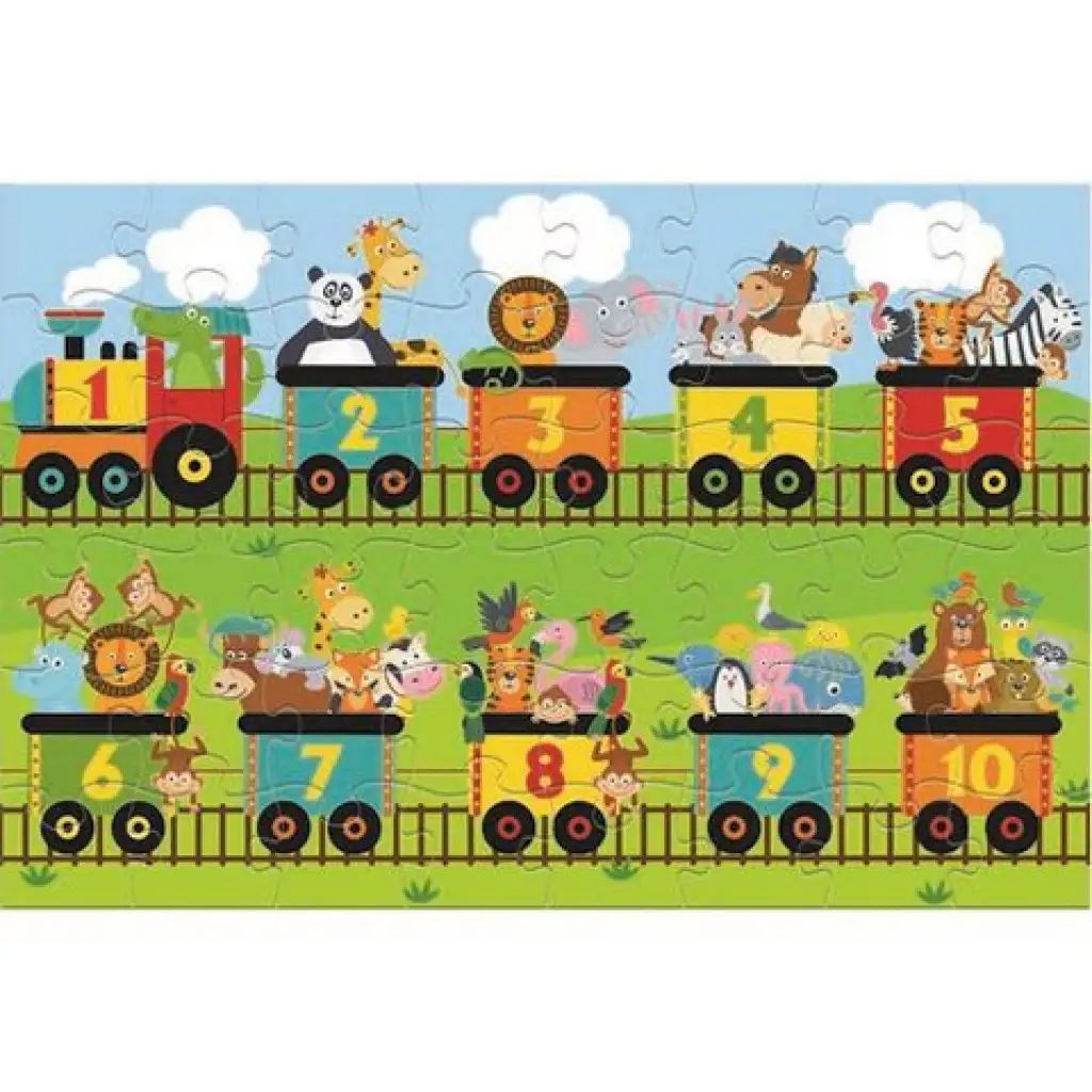 Vidám számok 48db-os puzzle szőnyeg 90x60cm kép 2