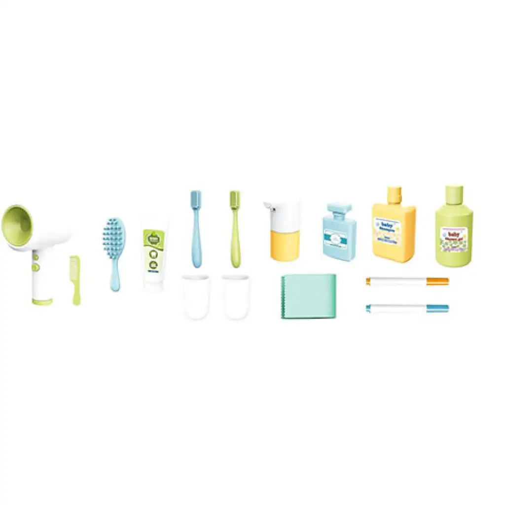 Fürdőszoba mosdó kék színben fénnyel és hanggal 16 db-os szett kép 3