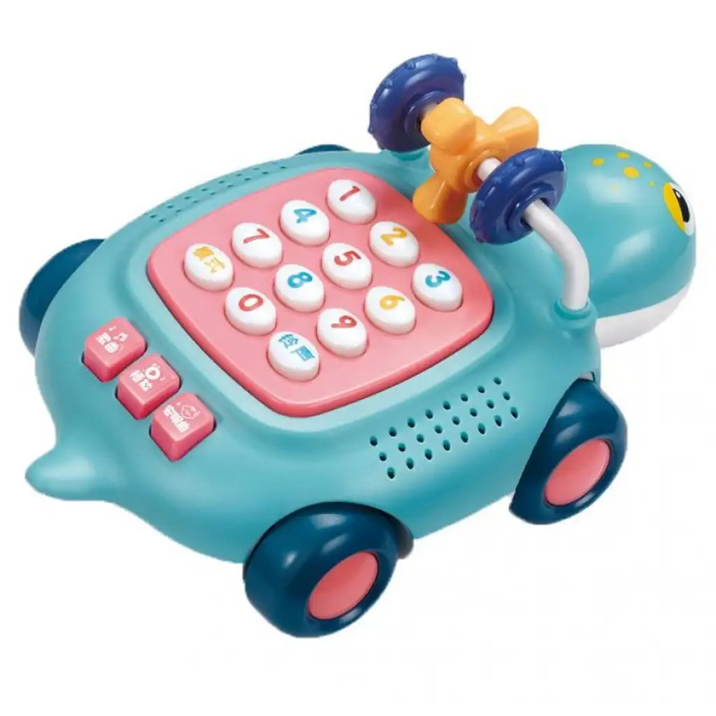 Zenélő és világító teknősös bébi telefon kétféle változatban 20cm kép 3
