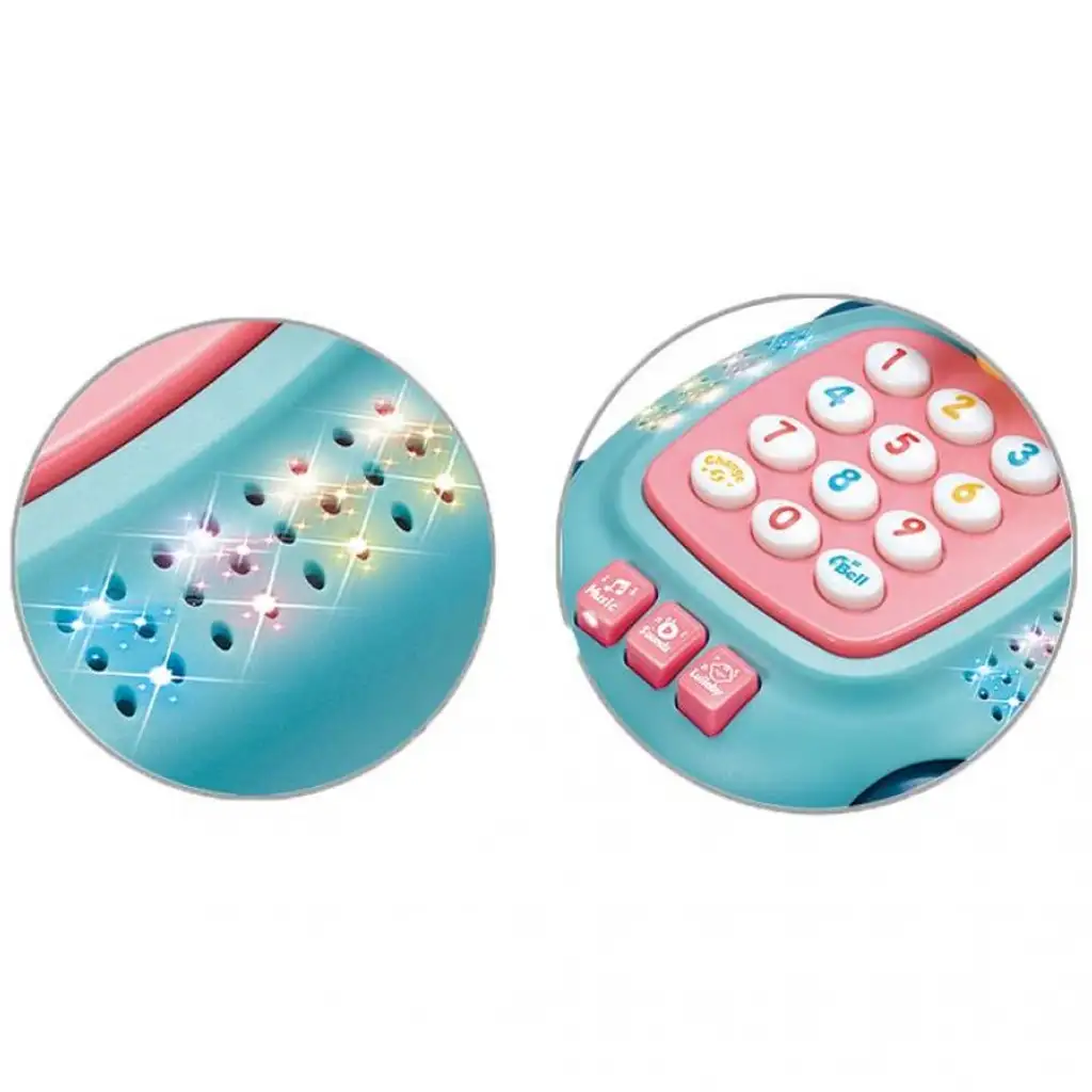 Zenélő és világító teknősös bébi telefon kétféle változatban 20cm kép 4