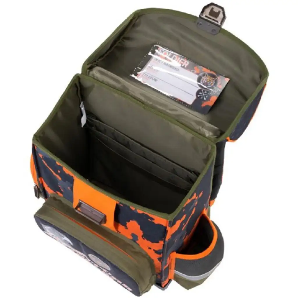 Bambino: Military ergonomikus iskolatáska, hátizsák 36x27x14cm kép 5