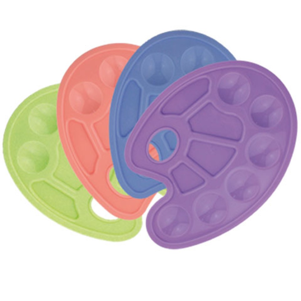 Színes műanyag festőpaletta többféle változatban