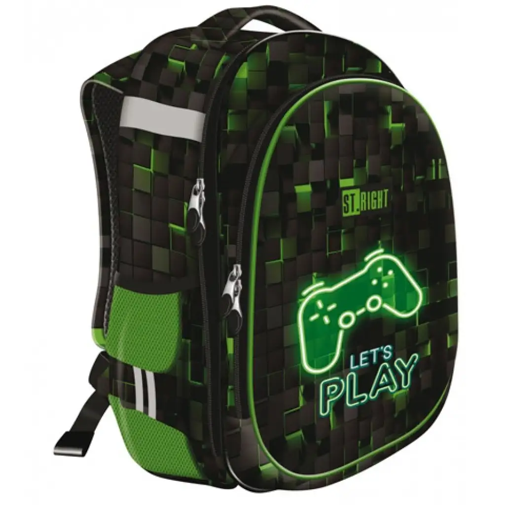 St.Right Dark Game kétrekeszes iskolatáska, hátizsák 39x30x18cm kép 2